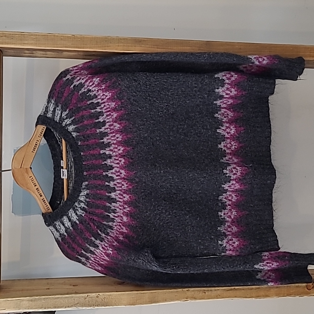 Grey and Purple Twik Wool Sweater